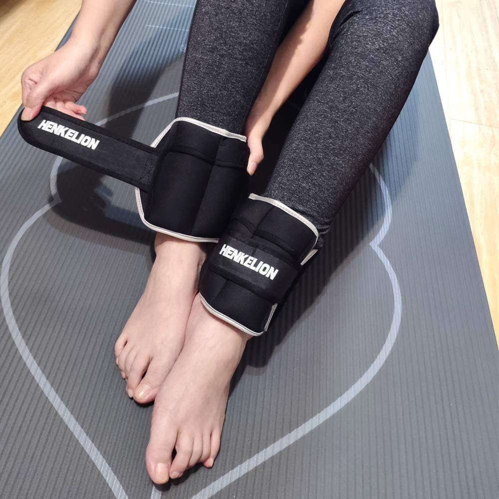 Versatile 2-10 lbs Adjustable Ankle Weights for Enhanced Workouts - 5 lbs Black