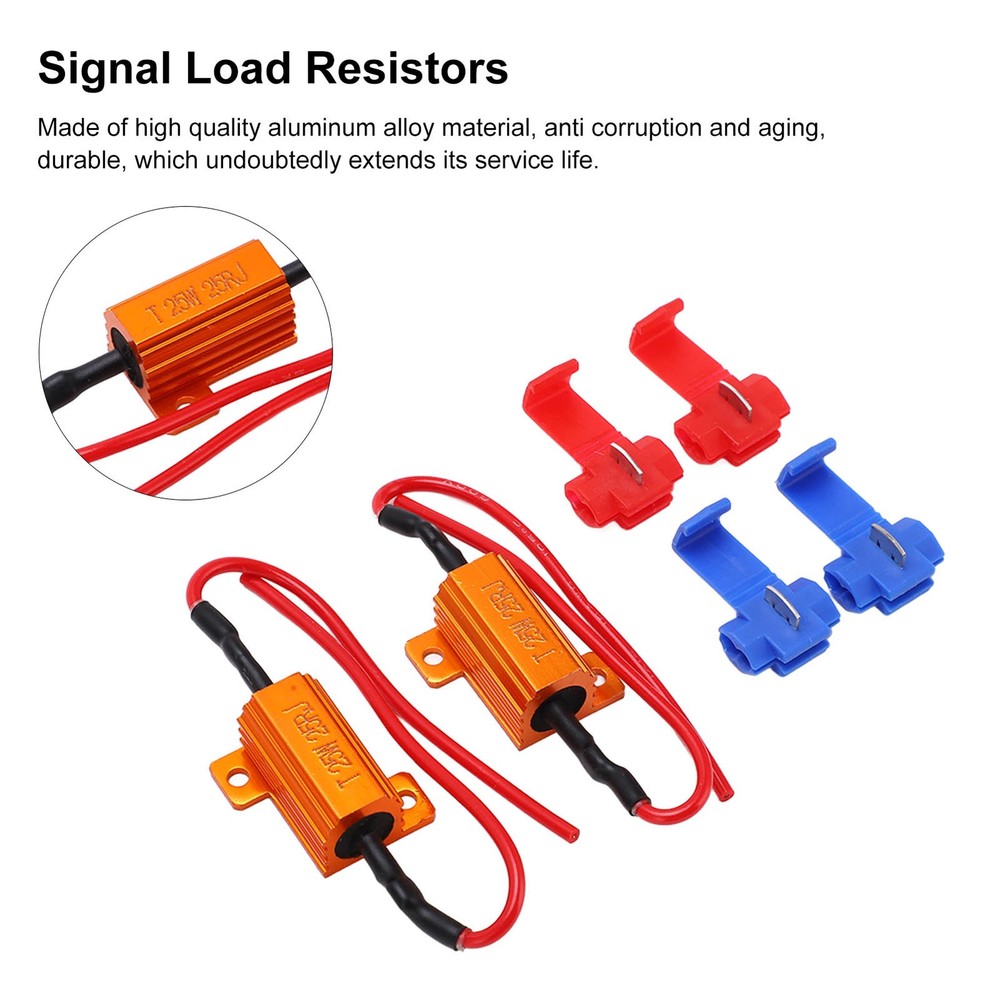 ♡ 2set 25W 25Ω LED Resistance Decoder Anti Corruption Load Indicator Resistor