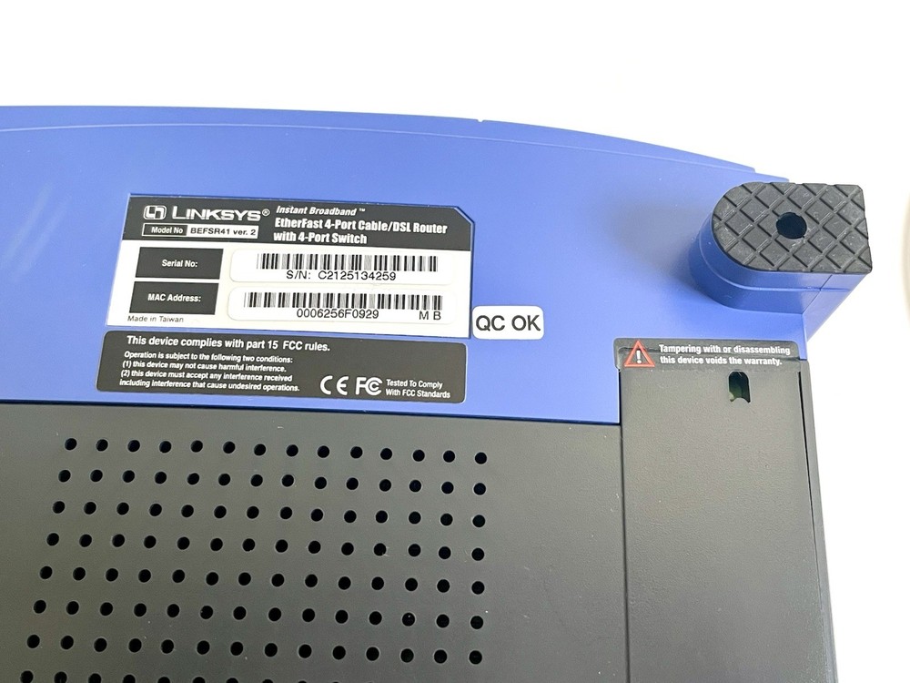 Linksys BEFSR41 EtherFast Cable/DSL Router With 4-Ports