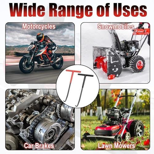 2 PCS Exhaust Spring Puller Tool, Motorcycle Exhaust Spring Hook, T Red + Black