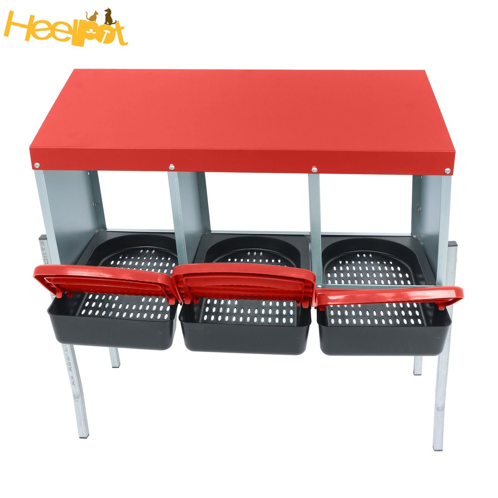 3 Compartments Red High Quality Materials Nesting Box Chickens Egg Laying Box