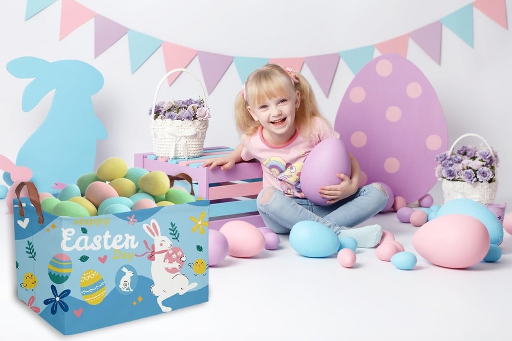 Essme Rectangular Easter Basket, Kids Storage bin Organizer with Handles for ...