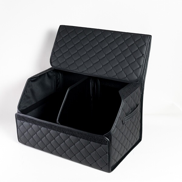 Leather Car Boot Organiser Box Large Capacity Auto Multi-Use Tools Storage Bag