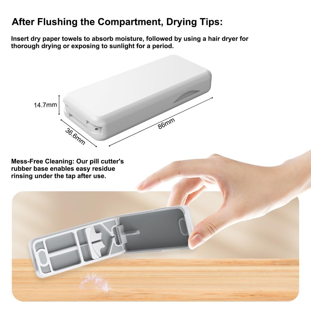 Pill Cutter with Auto Centering and Stainless Blade Includes Leather Case