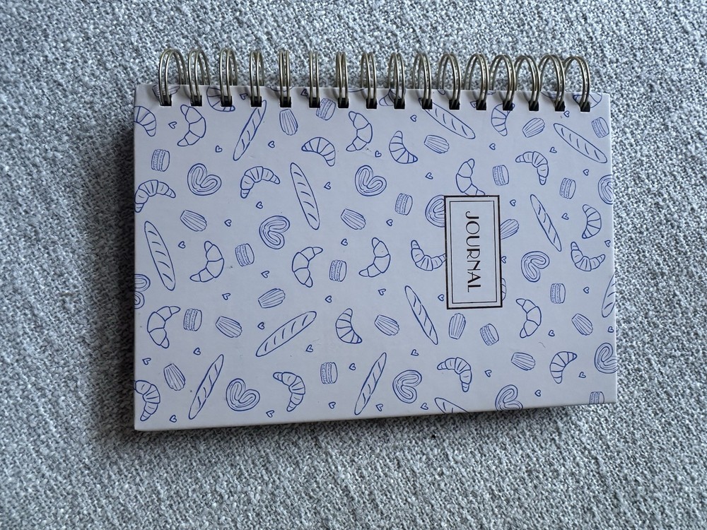 Lined Journal Cute Croissant Pattern