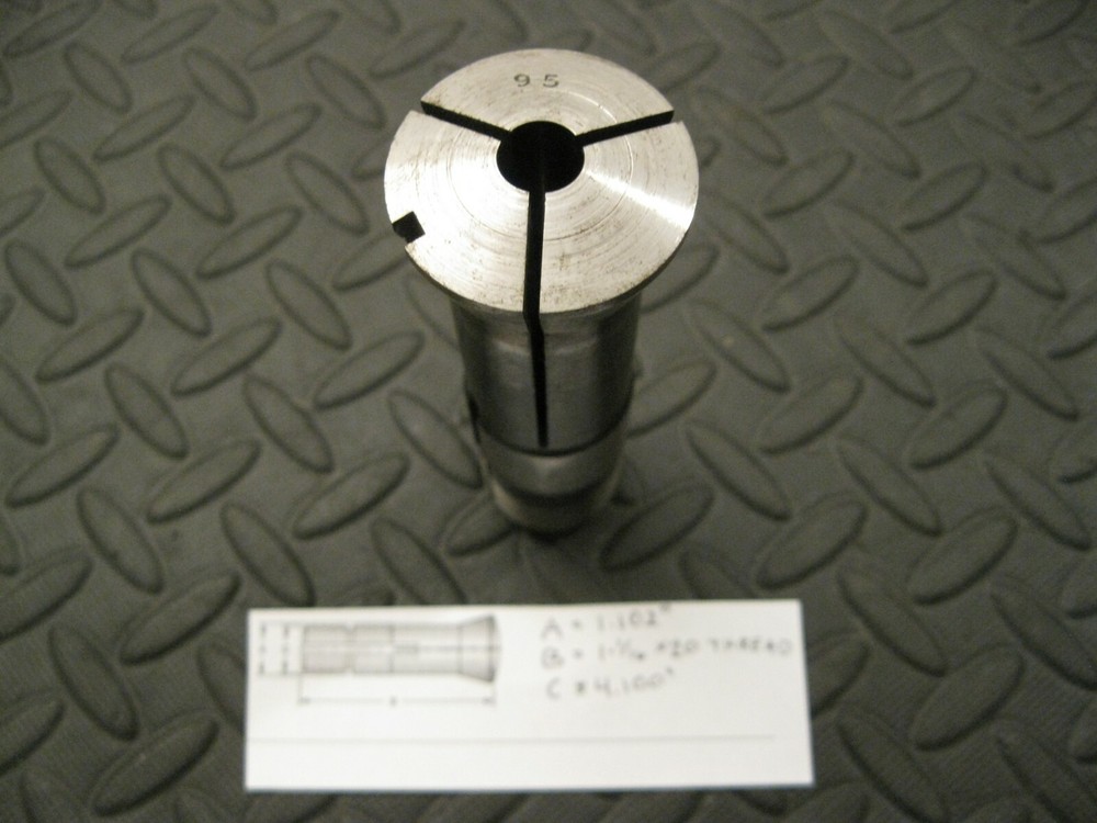 9.5mm Collet with 1-1/16 x 20 Thread, Unknown Make