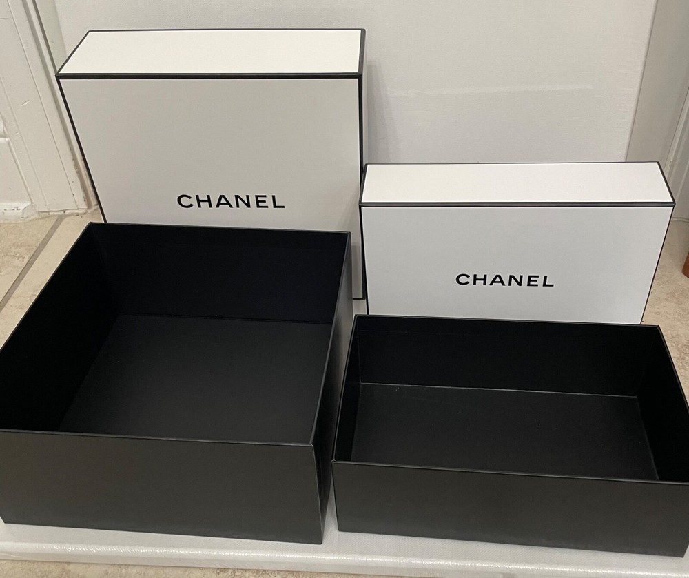 Authentic CHANEL Square & Rectangular Empty Gift Storage Box 8.5x8.5- 8.5"x5.5"