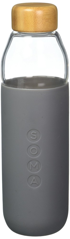 Full Circle Home Glass Water Bottle Grey