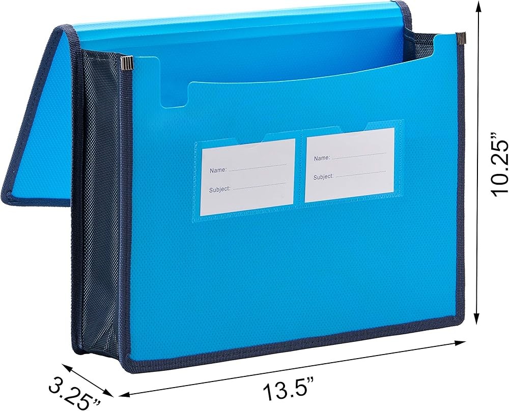 Plastic Expanding File Wallet Document Organizer with Elastic Cord &