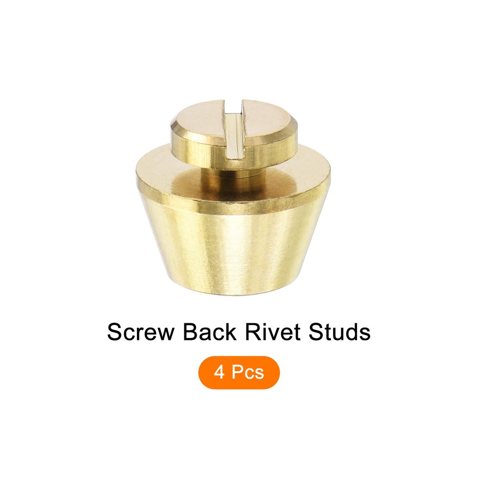 Screw Back Stud Spike (12x8mm) 4pcs, Flat Head Stud Rivets