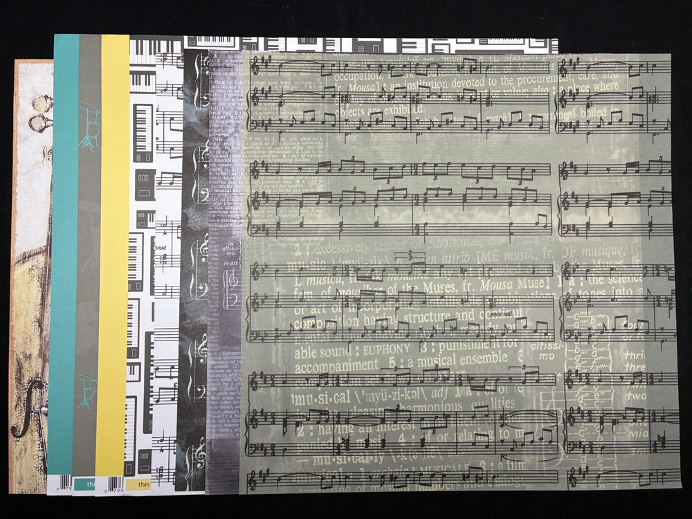 ASSORTED "MUSIC" SS & DS PAPERS AND VELLUM