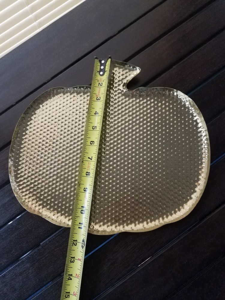 HL Pumkin Hammered Brass Platter