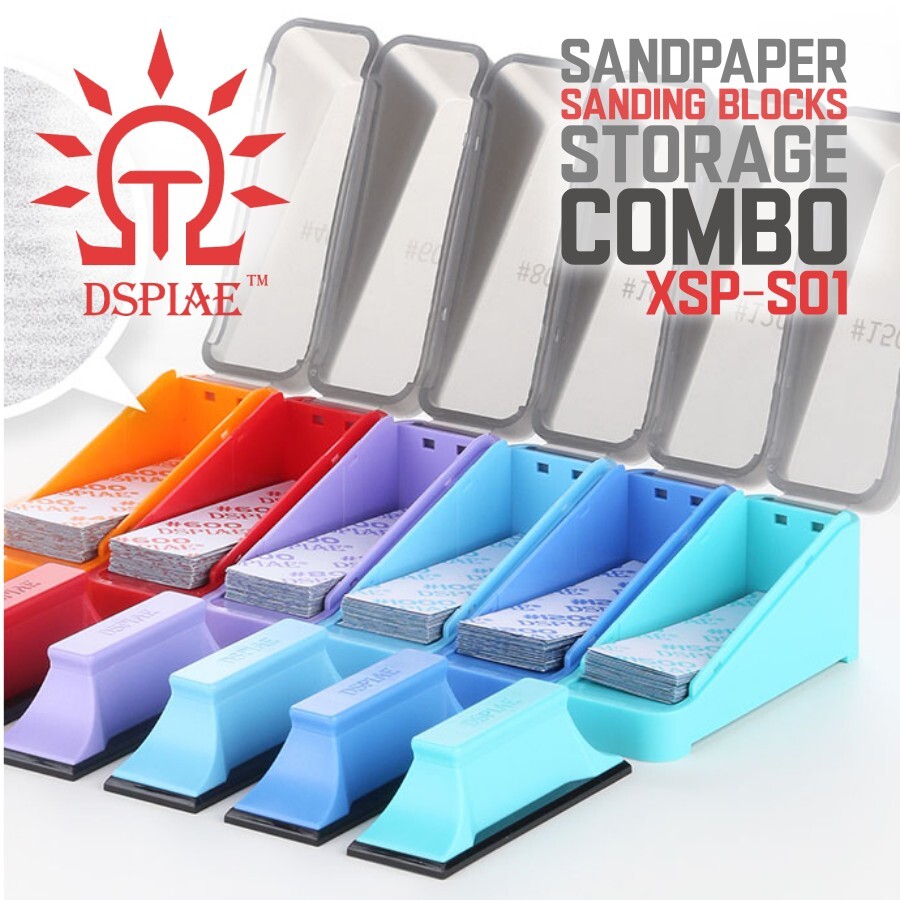 DSPIAE: COMBO Sandpaper - Sanding Blocks - Storage Cases | XSP-S01