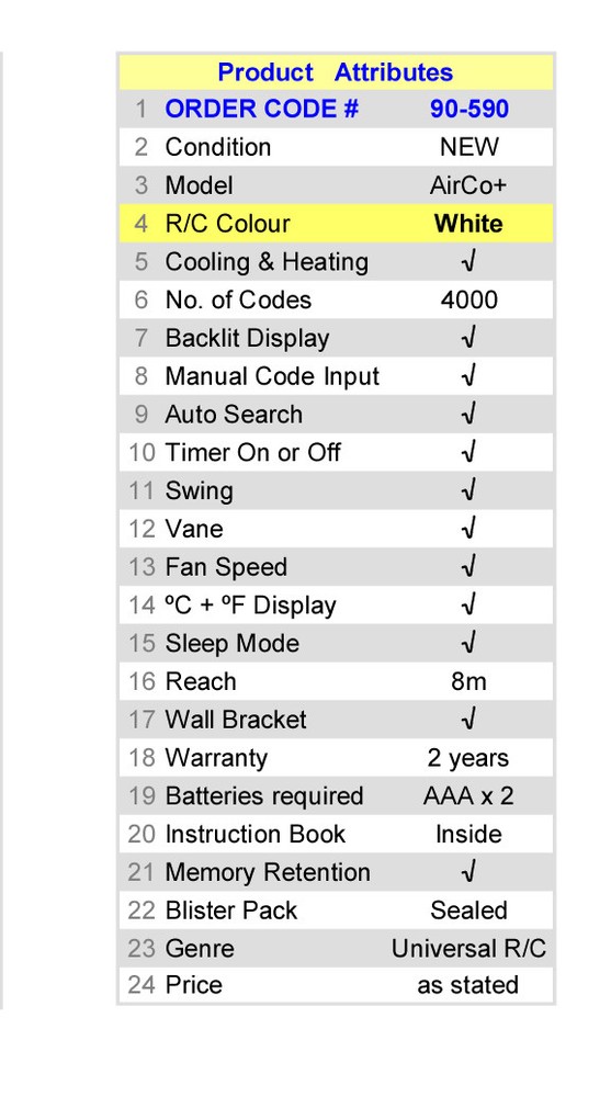 Replacement Remote Control for CARRIER Air-Conditioner