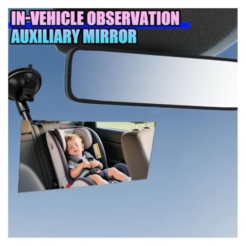 Baby Car Rearview Mirror with Suction Cup, 360 Degrees Wide Angle Rectangular