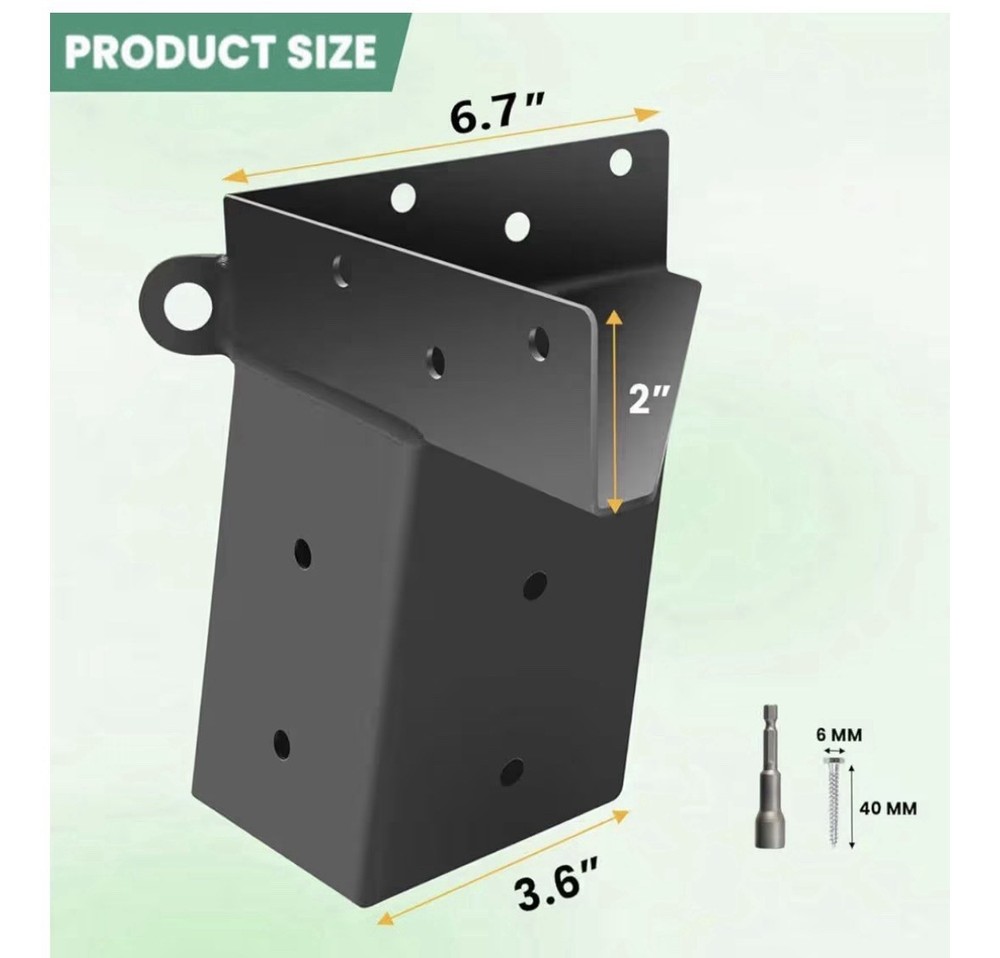 Deer Stand, Hunting Blind 4x4” Brackets & Hardware, Tree Observation Deck, Black