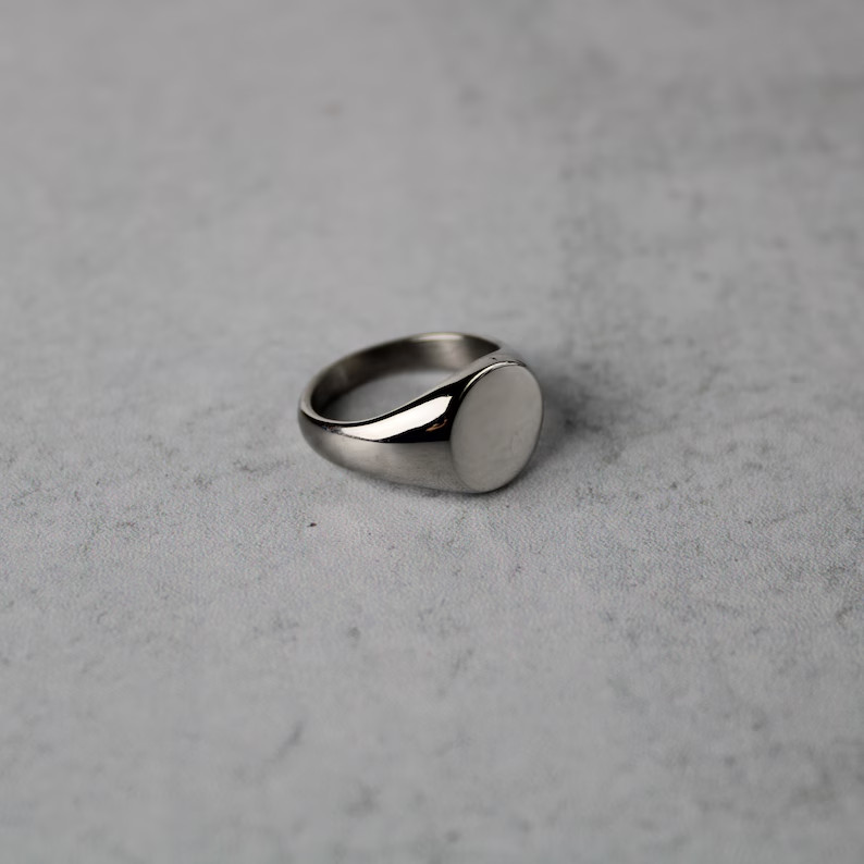 Signet Ring Solid 925 Sterling Silver rectangle silver ring geometric Ring All S
