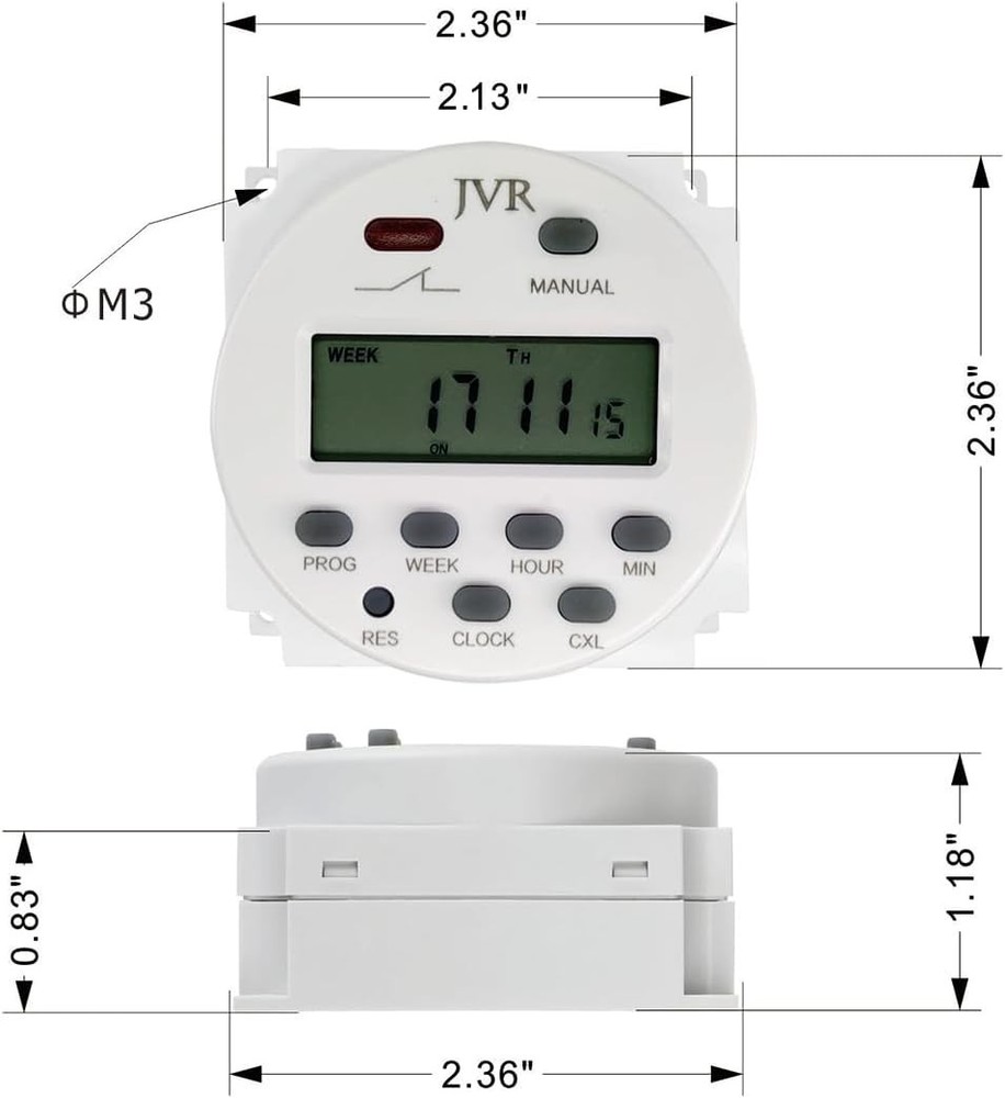 JVR 12V Programmable Timer Switch Relay DC AC Solar Battery Powered Control NEW