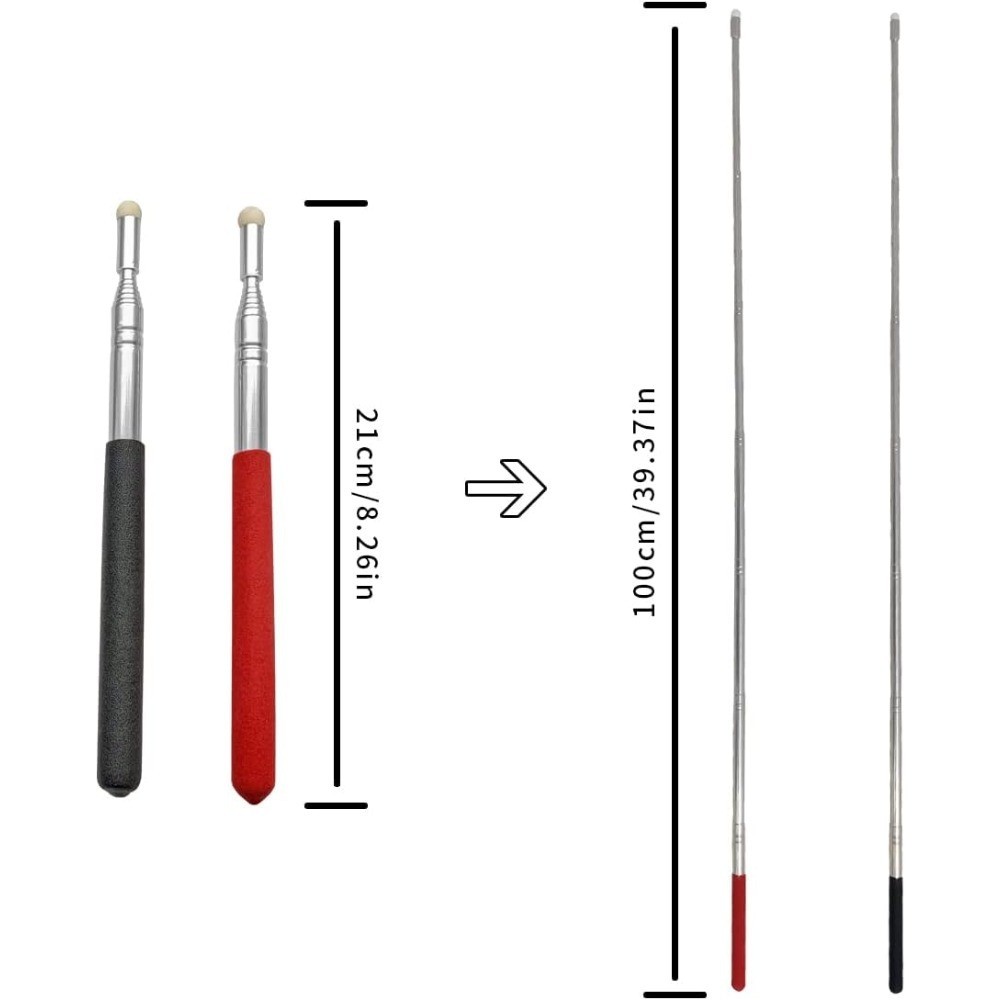 Extendable Teaching Pointer Stick Telescopic Whiteboard Pointer with Felt Tip