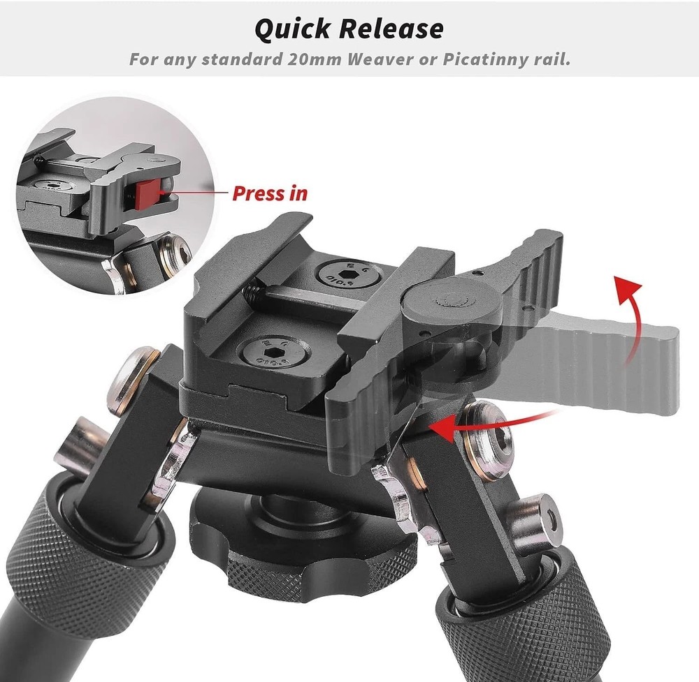 4.75- 9" Foldable Adjustable Bipod Combination for Keymod Picatinny System