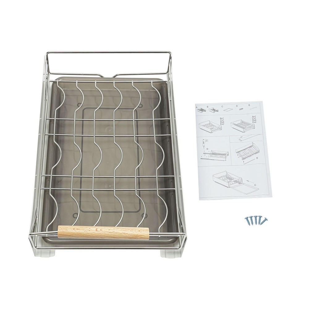 Kitchen Cabinet Organizer Pull Out Drawer Bottom-Mounted Slide Out Storage Shelf