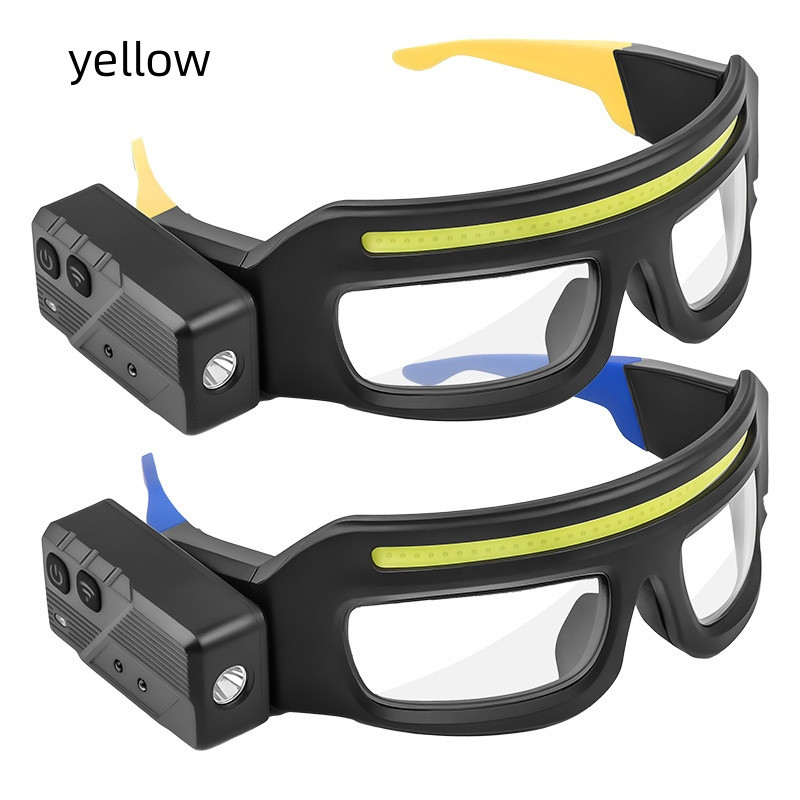 Multi-Functional Glasses Light Light with Type-C Charging, Warning Headlamp, Com