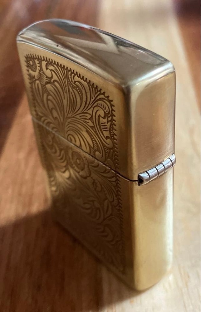 Zippo solid brass Venetian, made in 1996