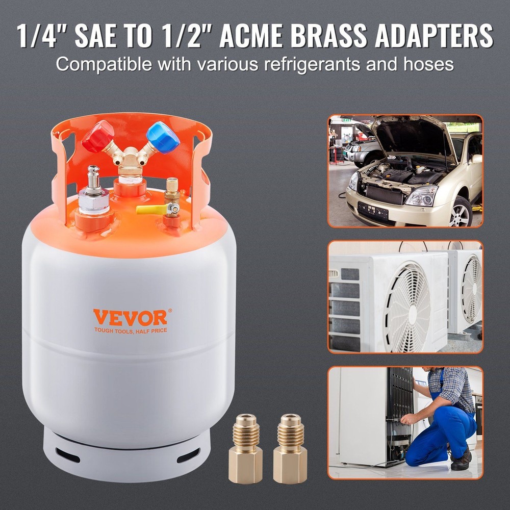 Refrigerant Processing 30lb Tank with Floating Switch Support