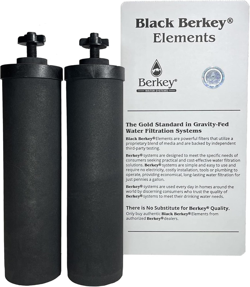 Black Berkey Water Filter Elements (2-Pack) BB9-2 | 6000 Gal Purifier