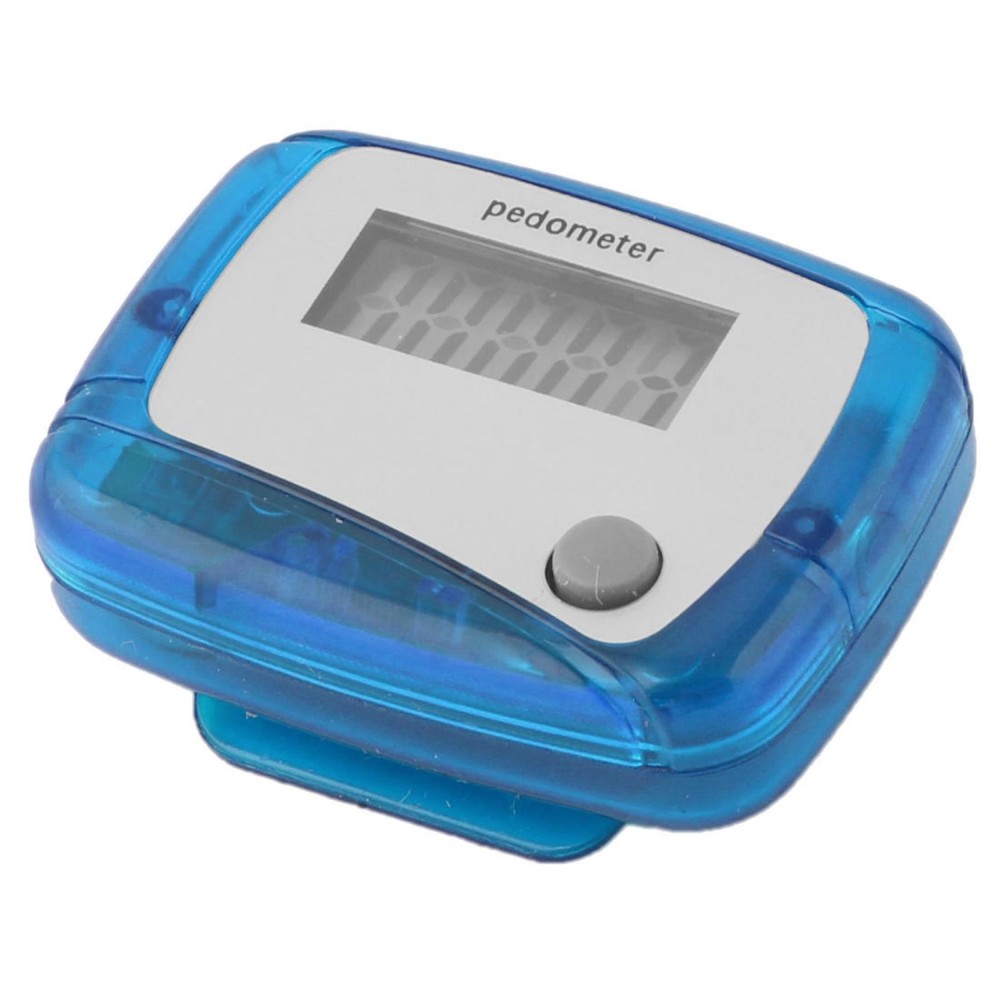 Blue Shell 5 Digits LCD Display Digital Step Counter Pedometer w Clip