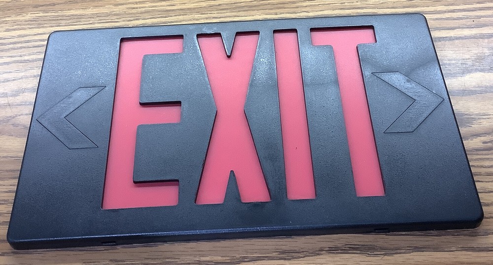 Exitronix Thermoplastic LED Exit Sign VEX-U-BP-WB-BL