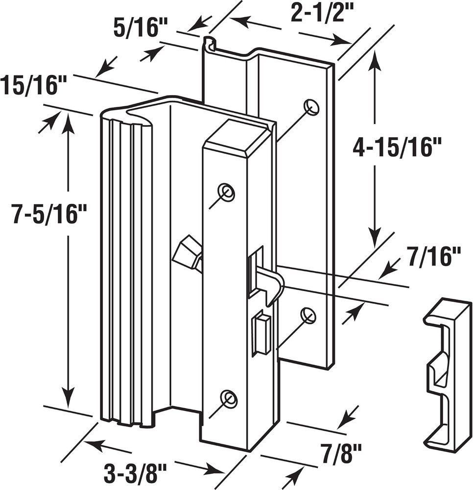 C 1191 Low Profile/Low Base White Aluminum Latch Handle (Single Pack)