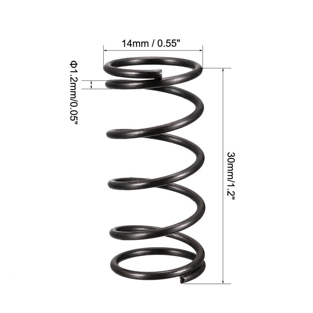 14mm Outer Diameter 1.2mm Wire Dia 30mm Long Compression Spring 10Pcs