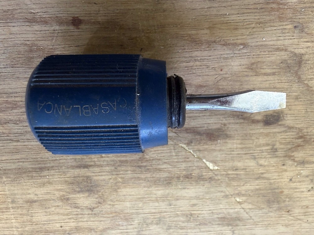 Casablanca Stubby Flat Screwdriver Blue Rubber Handle