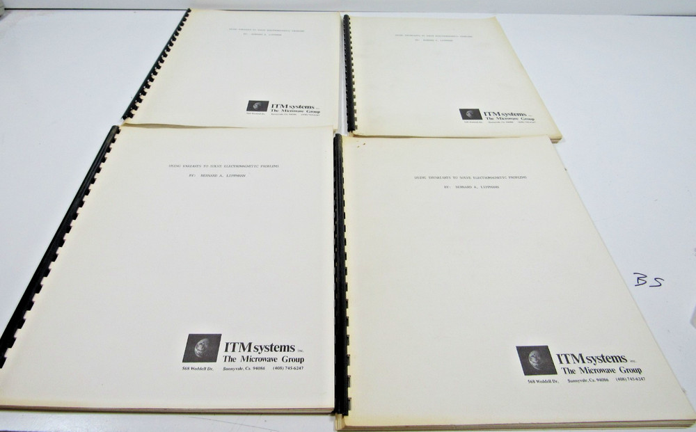 4 ITM Systems The Microwave Group Bernard A. Lippmann Work Books #BS