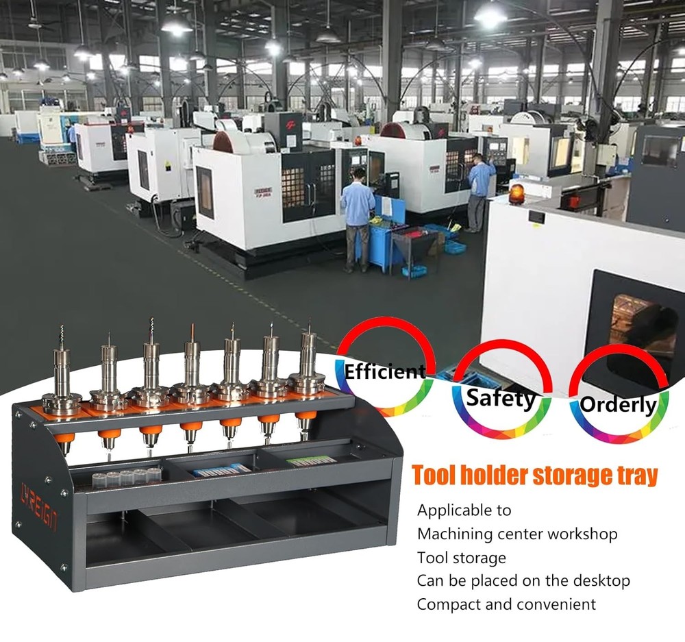 CAT 40 CNC Tool Organizer， 40 Taper Tool Folder on Desktop Randomly Placed， CNC