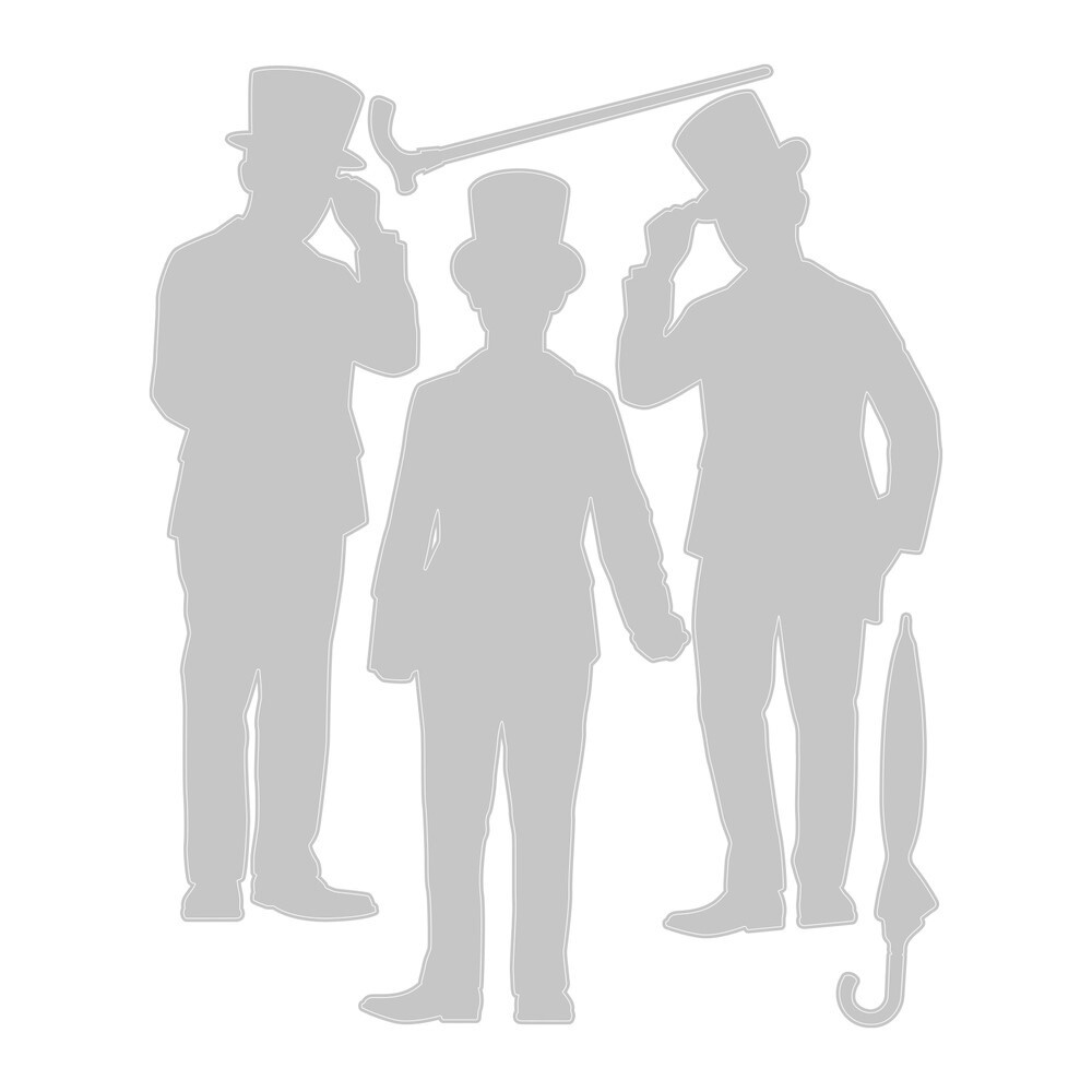 TIM HOLTZ "GENTLEMEN" THINLITS DIE 5 PIECES BY SIZZIX "FOR YOUR DASHING MAN"