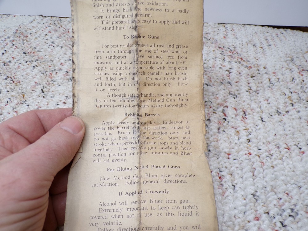 1923 New Method Gun Bluer Empty Tin & Instructions