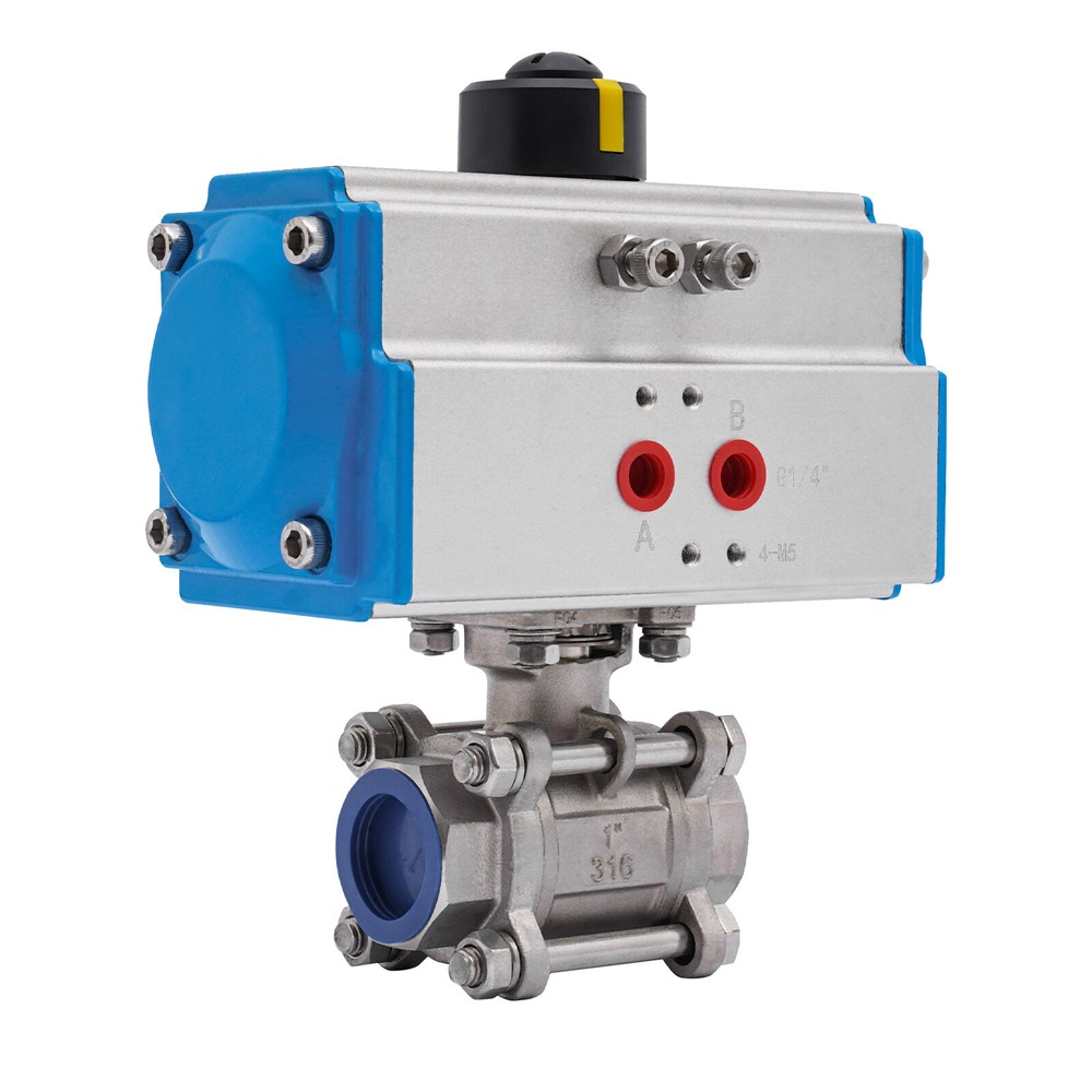 1" Pneumatic Ball Valve Actuator Stainless Steel Three-Piece Automatic Control