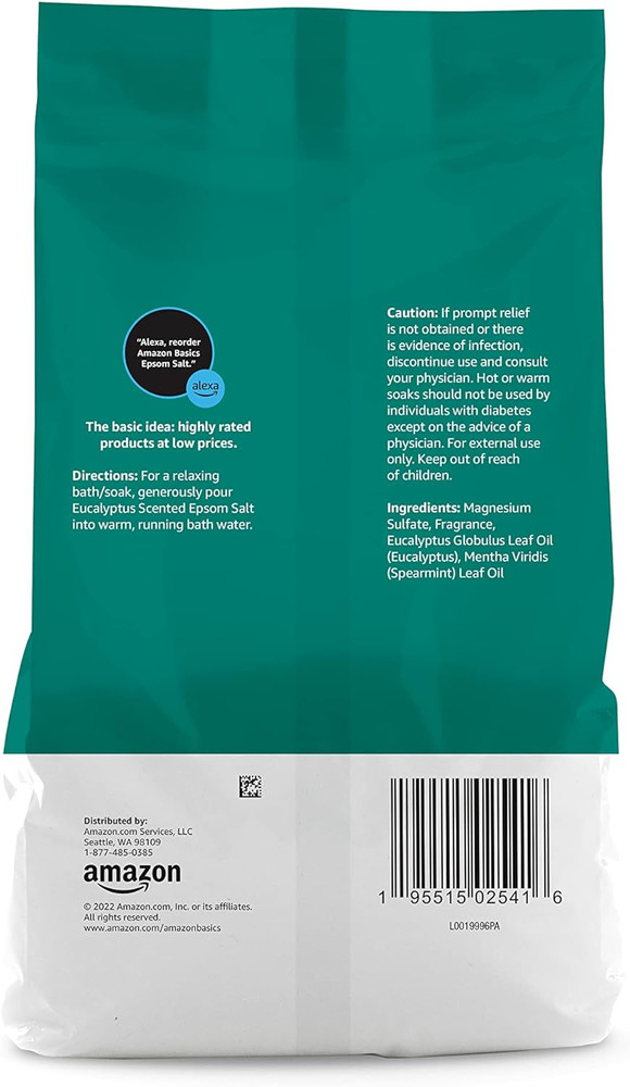 Epsom Salt Soaking Aid, Eucalyptus Scented, 3 Pound