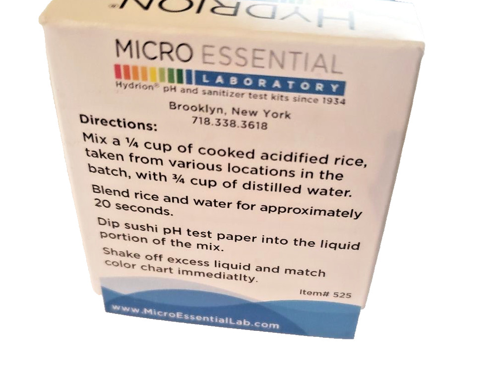 HYDRION Sushi Rice pH Test Strips Roll Dispenser Short 3-6 pH Range Testing MEL