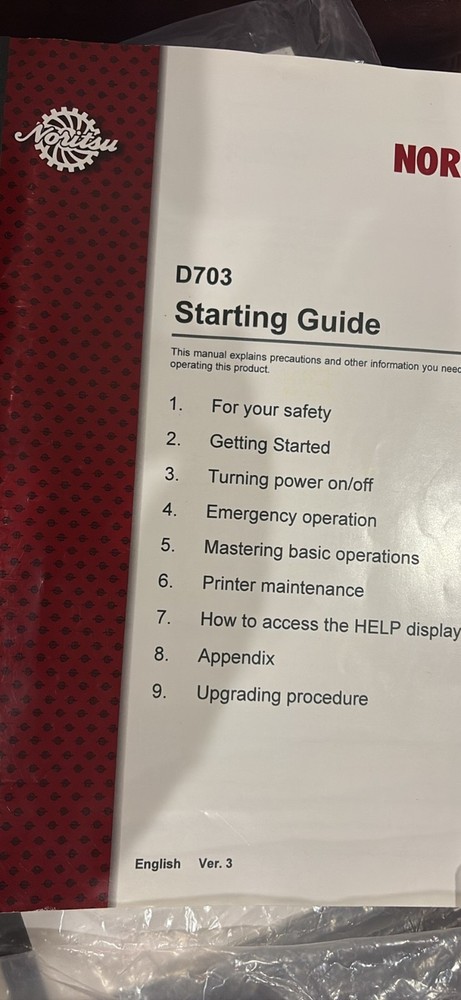 Noritsu D703 guide books