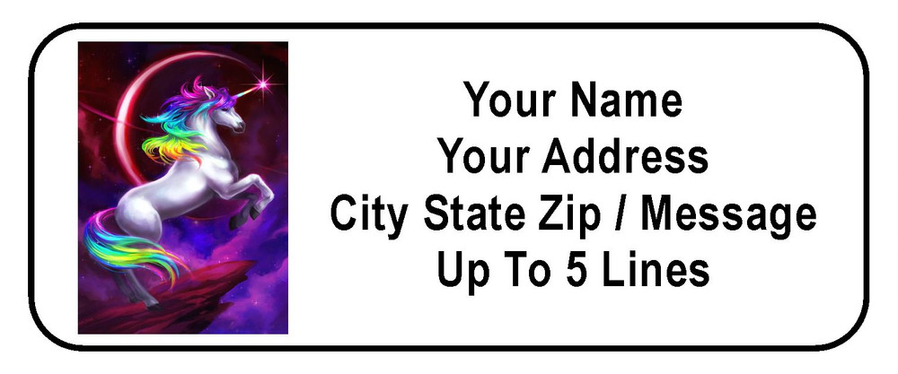 30 Unicorn Personalized Address Labels