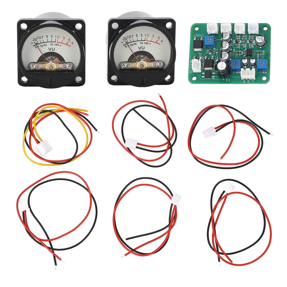 VU Meter Panel Kit 2x Warm Color Backlight Power Amplifier VU Meter With New