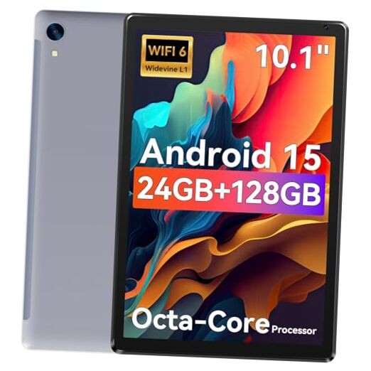 Tablet,10.1" Android 15 Tablet with Octa-core Processor 24GB RAM 128GB ROM HD