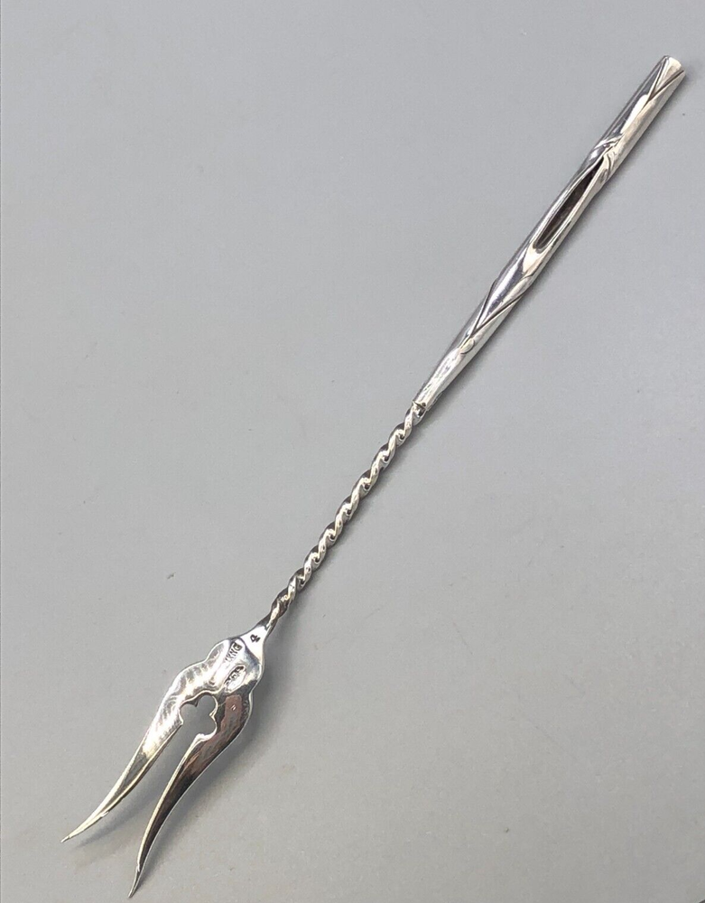 Antique Serving Olive Fork 6.75", handle looks like a branch