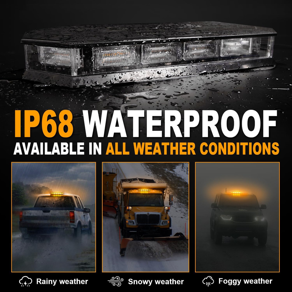 16.5" RoofTop Beacon Emergency Strobe Light 56LED Magnetic Warning Caution Light