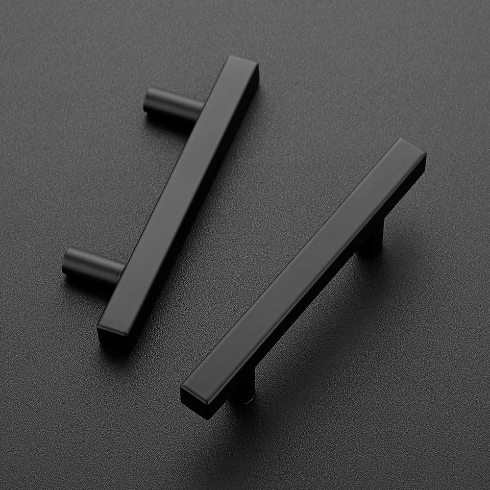 40 Pack Matte Black Cabinet Pulls - 3" Handles with Mounting Template