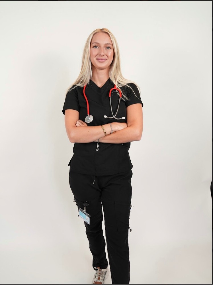 Black, women’s scrub sets