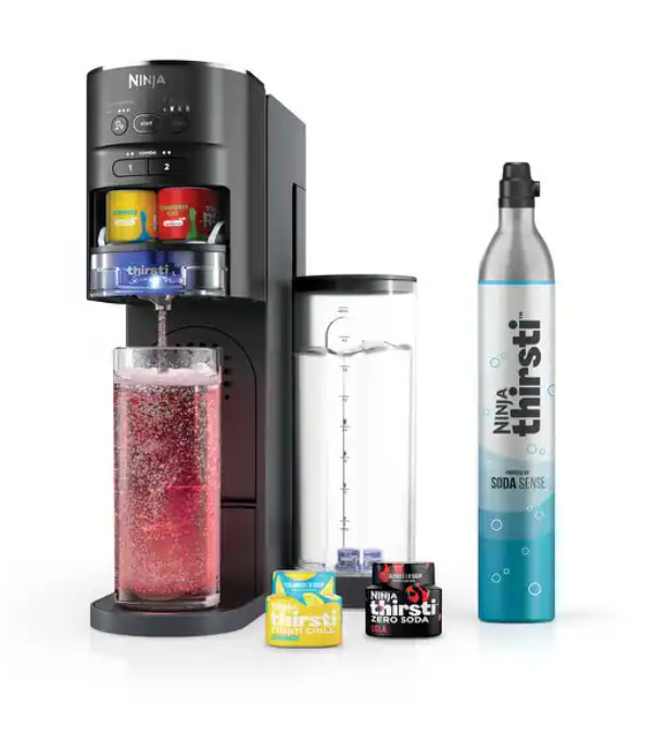Ninja Thirsti Drink System Sparkling & Still Beverage Maker Black
